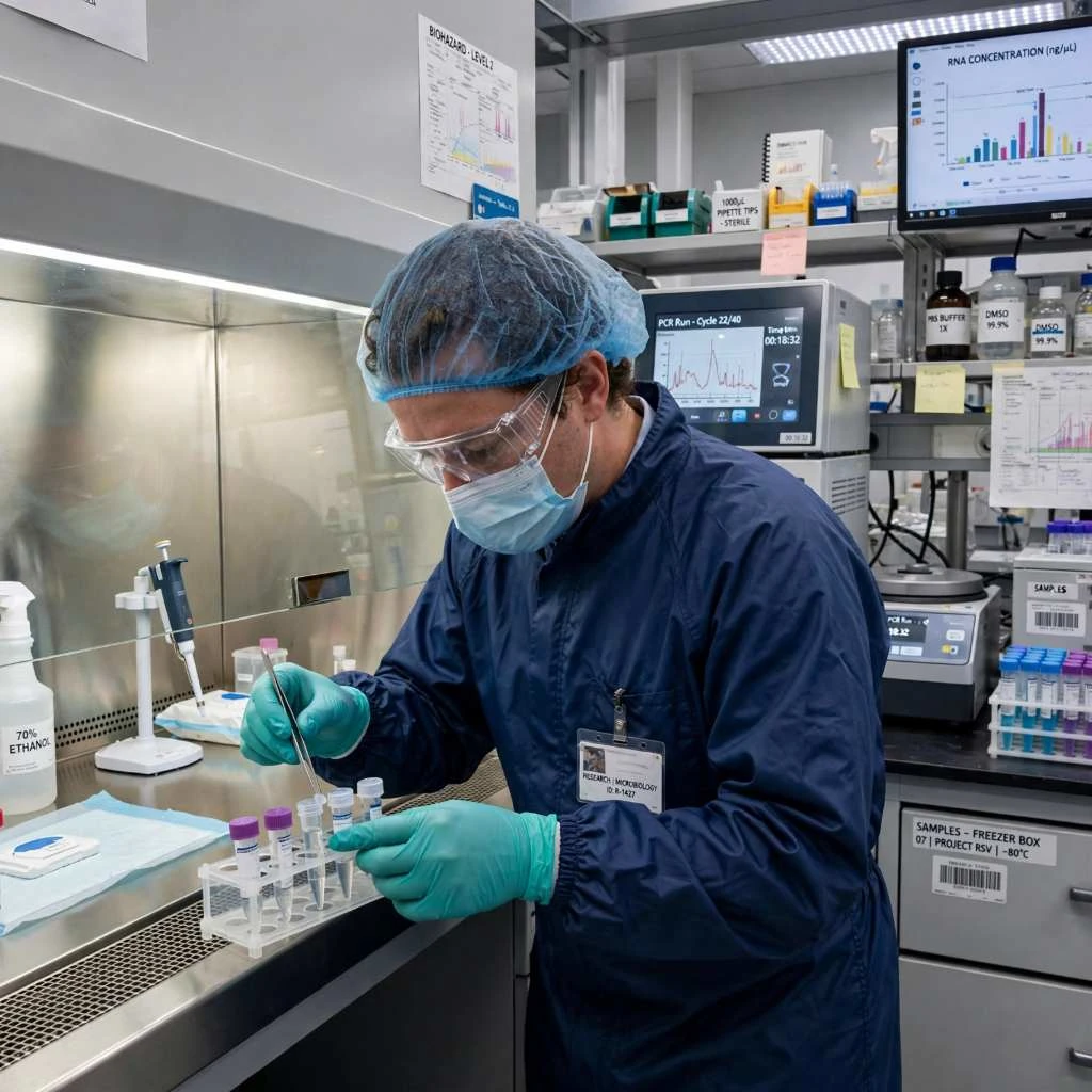 Researcher Testing Laboratory Peptides